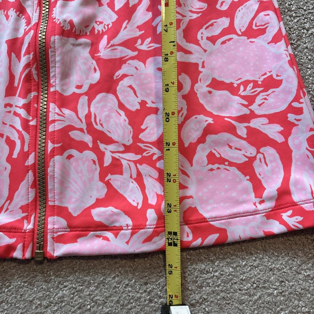 Lilly Pulitzer Royden Rashguard Zip Swim Top Crab Collab Pink Sz 16 MSRP $138 - Picture 7 of 8